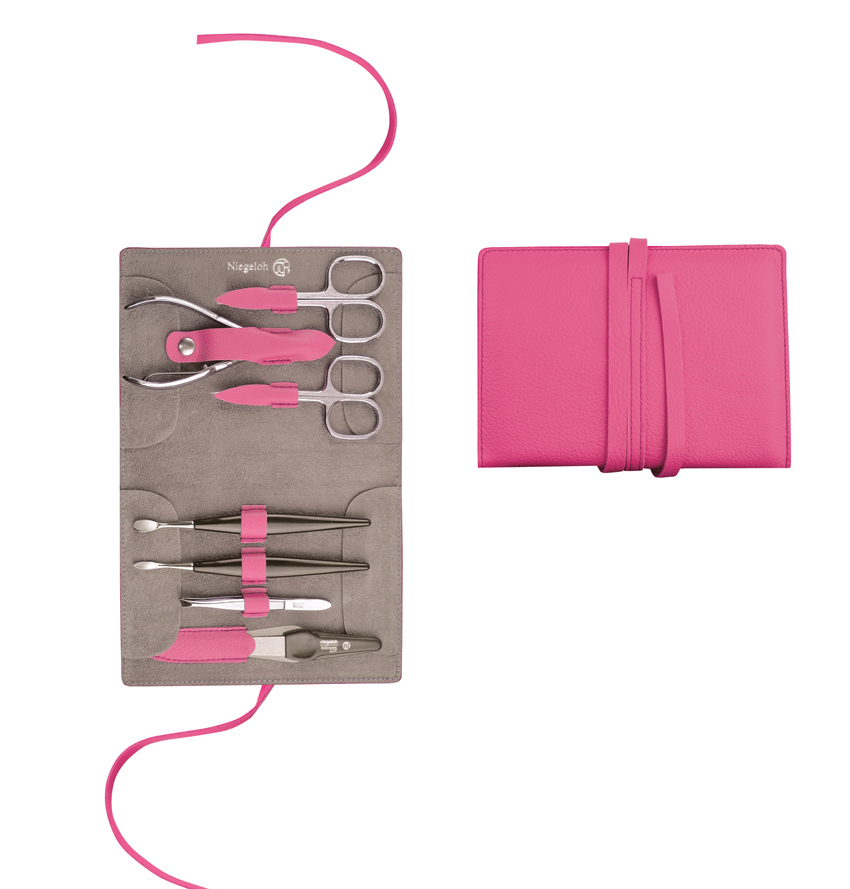 Niegeloh  Maniküre Etui Serie  Decora XL 7tlg-    pink lady  bei messer-iss bestellen