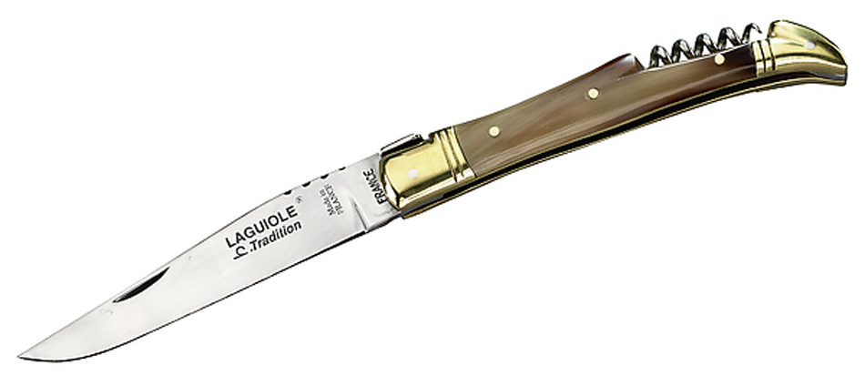 Laguiole-Messer Taschenmesser  Sandvik-Stahl 12C27, Schalen aus Hornspitze