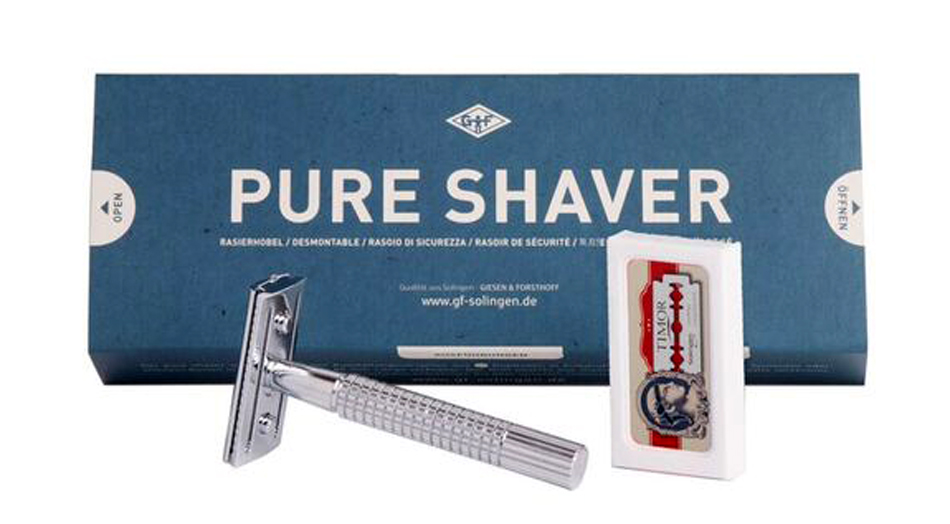 G&F  Rasierhobel Pure Shaver.geschlossen Kamm 10 x Rasier-Klinge - messer-iss